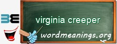 WordMeaning blackboard for virginia creeper